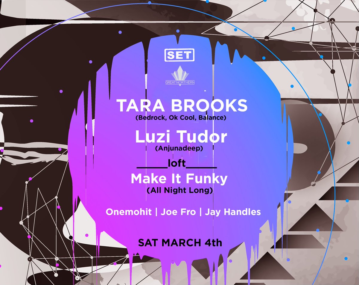 Get ready to blast off 🚀 this Saturday with the phenomenal Tara Brooks and Luzi Tudor to The Great Northern 🙌

➕ the Make it Funky crew bringing the 🔥 in the loft.  

RSVP for free before midnight: eventbrite.com/e/560783487507