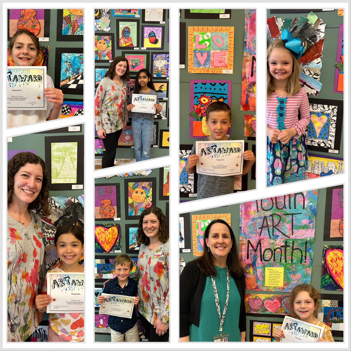 SweetAppleESArt's tweet photo. Happy Youth Art Month! Stop by the Milton Library this month to check out the AMAZING artwork from 10 local schools and 67 elementary artists โจ๐จโจ
#FCSYAM23 @FultonCoSchools @ArtsFCS @FultonZone5 @FultonZone7 @andylallison @MrsAlhadeff @Bookman30022 https://t.co/zUfLZLXnxI
