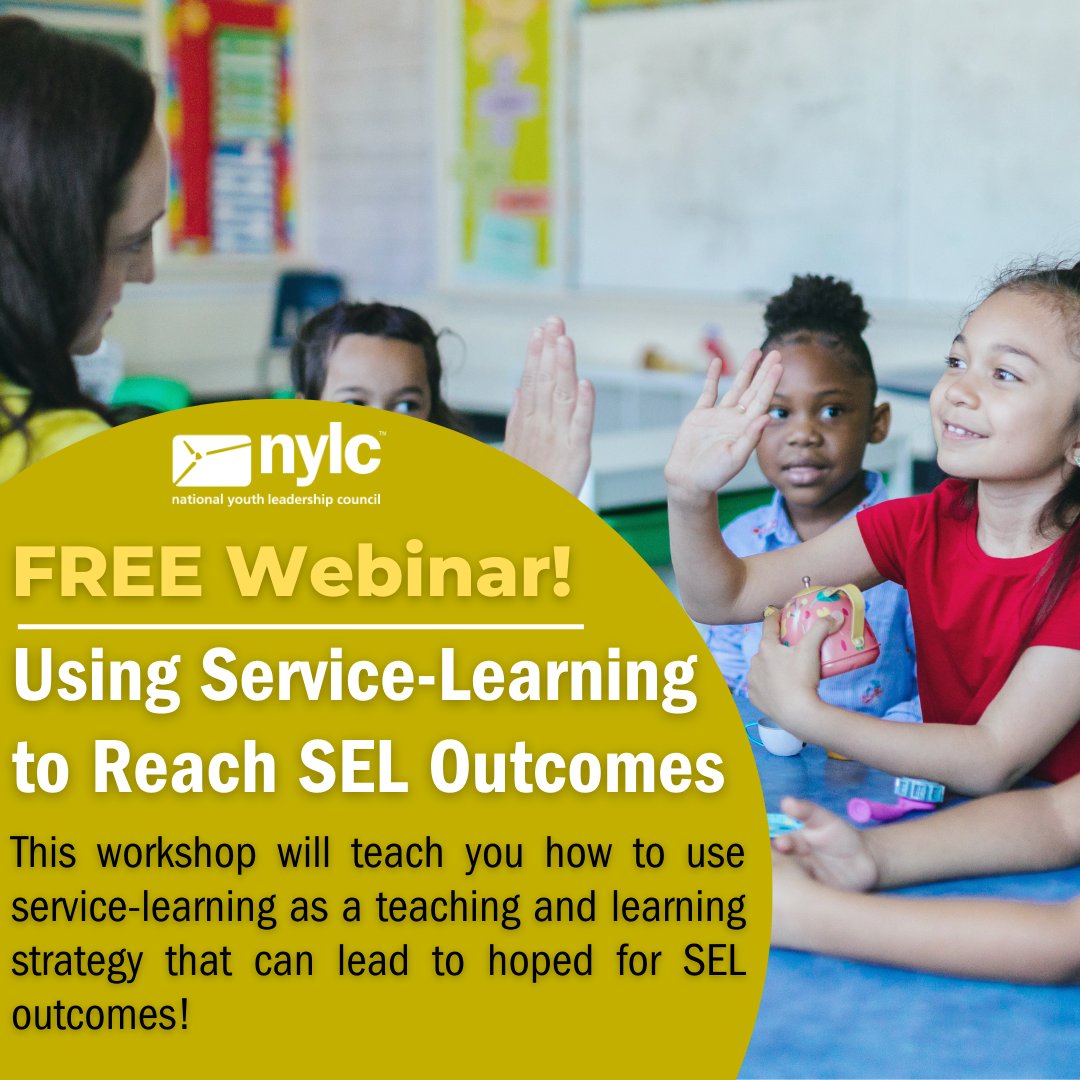 nylcorg's tweet photo. Celebrate #SELDay with us! You're invited to a FREE virtual workshop on Thursday, March 9 from 11:30 AM - 12:15 PM CST on Using Service-Learning to Reach SEL Outcomes! Register now: https://t.co/DHDNUlCyxo #ServiceLearning #SocialEmotionaLearning https://t.co/RaxwKRyzyp