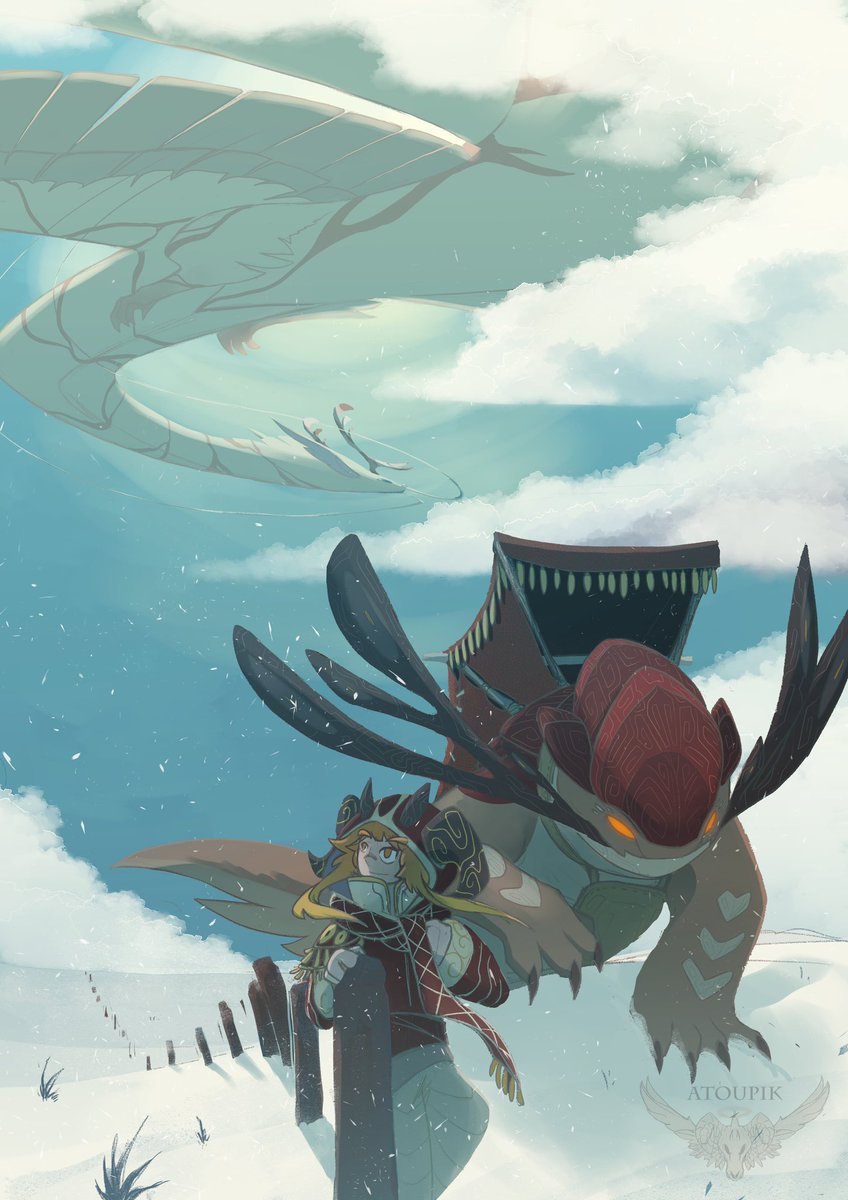 Atoupik1's tweet photo. #ARTSOG2023
Meet Yuma (Human) and Lonan the yoshog, his friend and travelling partner. crossing the frozen tundra to reach isolated villages, to tell stories, tales and fresh news from the lands.

#ArtistOnTwitter #digitalart #creatureofsonaria https://t.co/bSkphLLyas