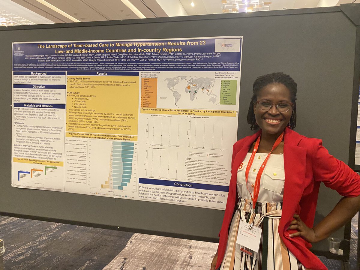 Dr. @bunmiogungbe09 presented her exceptional work on the landscape of team-based care to manage hypertension in low
and middle-income countries.
#EPILifestyle23 @AHAScience @JHUNursing