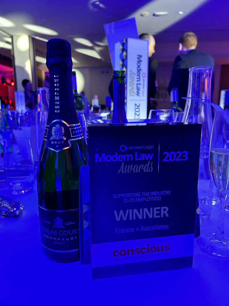 JonathanF_Assoc's tweet image. We are delighted with winning the “Supporting the Industry” award at @ModernLawMag awards 2023! #mla23 🥂🍾

A big thank you to all our clients, colleagues and the fabulous team at @franceandassoc who have contributed to our success