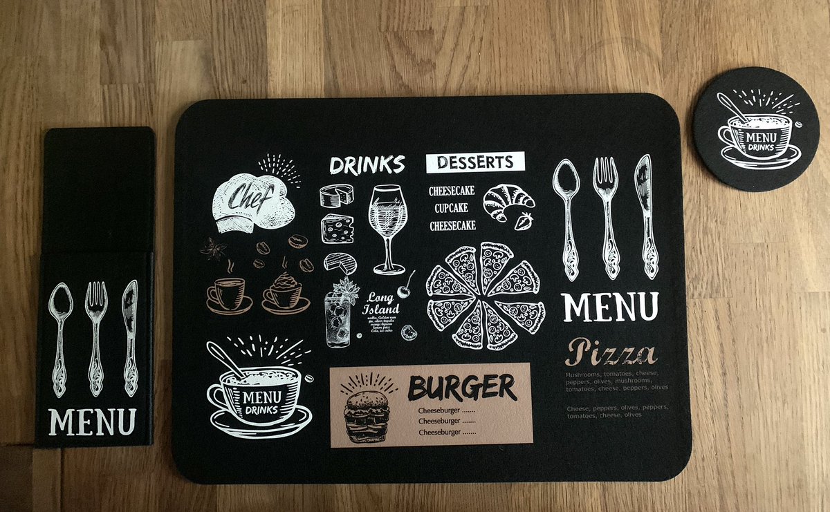 DeichpunkDesign's tweet photo. Testdruck / Prototyp Tischset. Heute wurde wieder fleißig getestet und sind wir mal ehrlich: Hübsch ist es auch noch ❤️ kommt bald in den Shop #tischset #speisekarte #fashion #style #art #love #design #dtfprinting #madeingermany #handmade #madewithlove #love #shopping #potd https://t.co/EJwqt0Bl6y