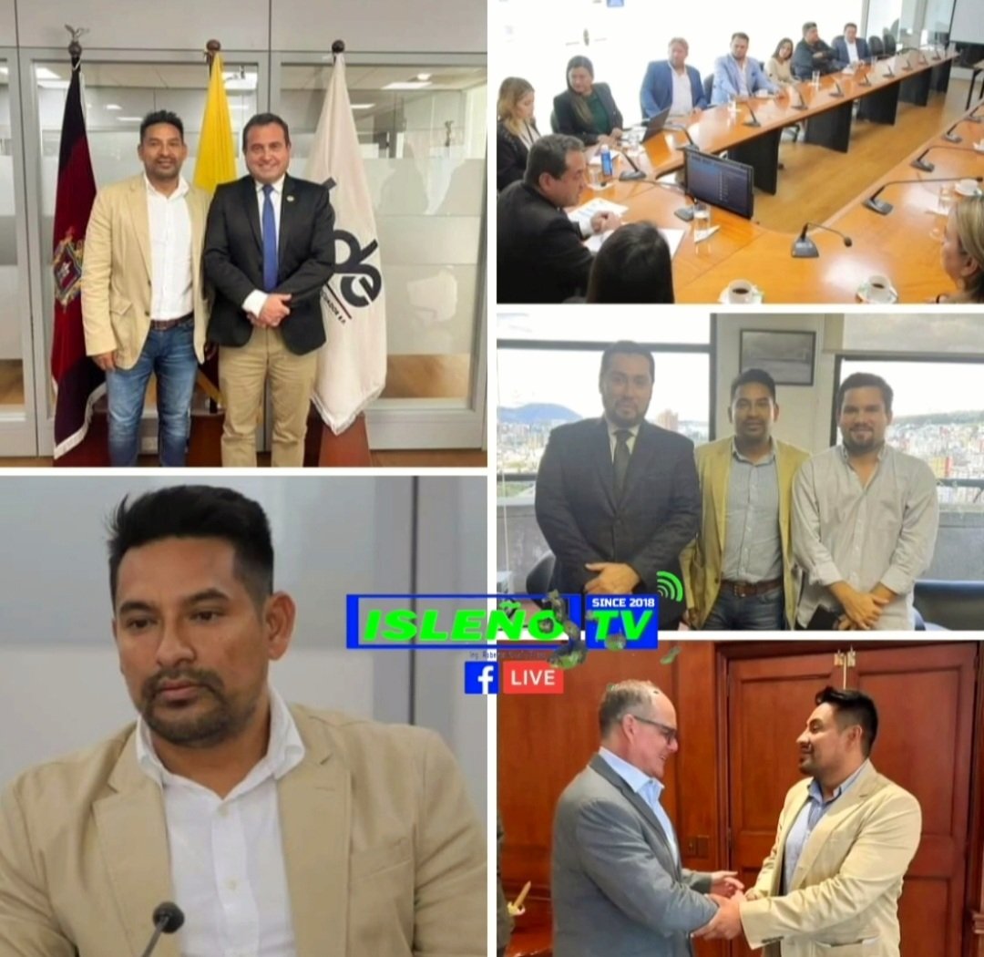 IslenioTv's tweet photo. #RolandoCaiza Alcalde Electo de #SanCristóbal realizó reuniones en el continente con #BEDE, #USFQ y #MTOP para generar acuerdos que beneficien a los hermanos #Cristobaleños 

#SanCristóbal #VuelvenLasObras #VuelveElProgreso #EsperanzaParaElFuturo https://t.co/jQyQ0CEZAP