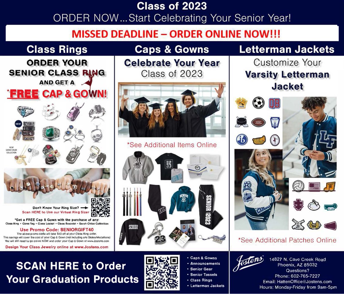 There’s still time to order your cap and gown if you missed the deadline. Order now!