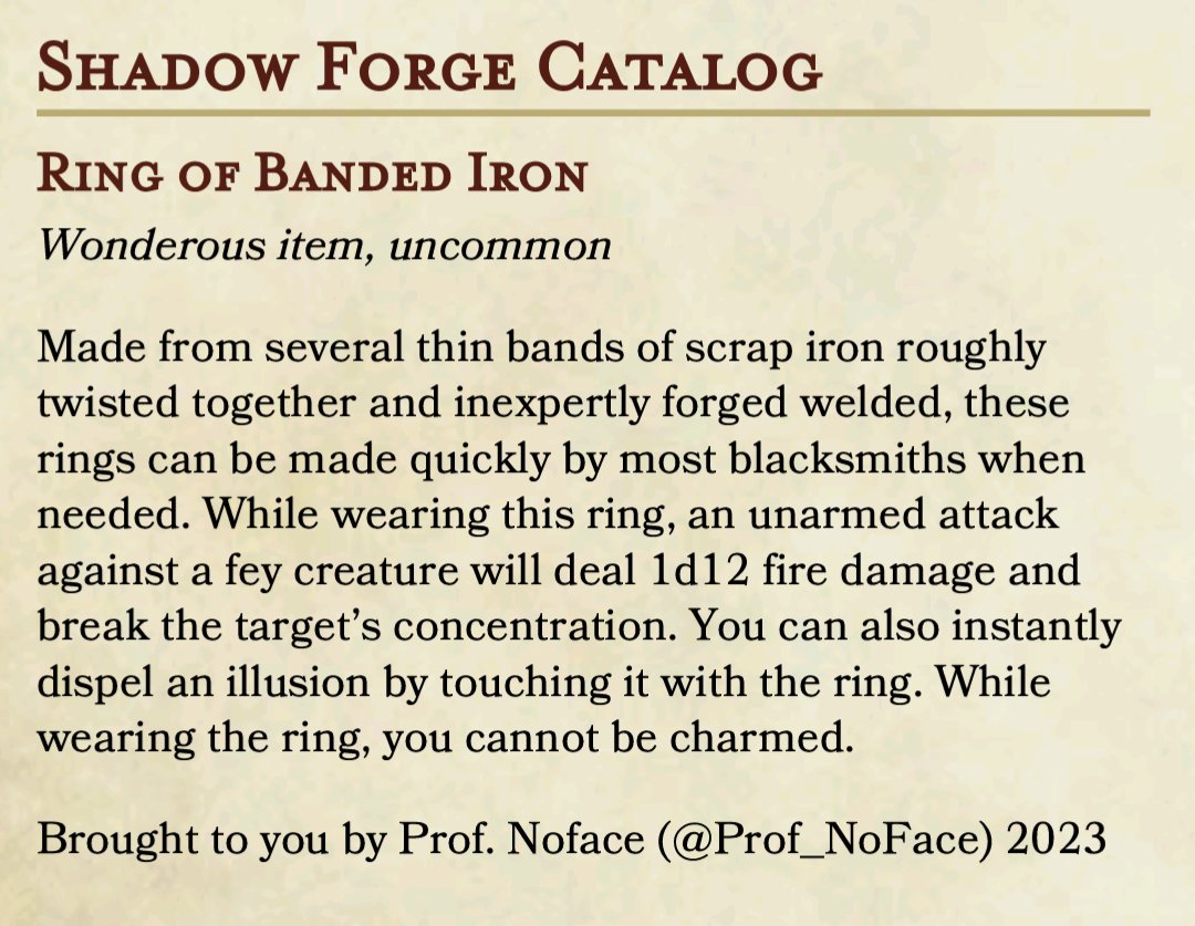 Prof_NoFace's tweet photo. I was inspired by the Barrier Salt from... let's pretend it was actually Tues. So the next week or so will be more equipment for the amateur #ghost hunters of the #ForgottenRealms.

#ShadowForge #dnd #dnd5e #ttrpg #homebrew #magicitem #ttrpghomebrew #molpy #dndhomebrew https://t.co/oxm6Wifj7c
