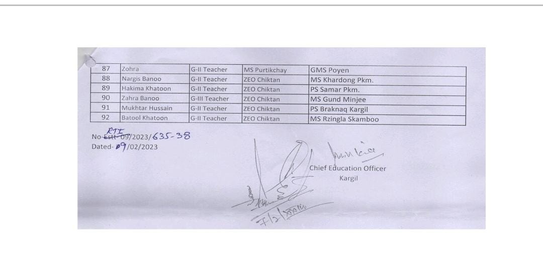 M_hundurmani's tweet photo. 92 staff of education department #Kargil attached in various dept of J&amp;K #UT &amp; #Ladakh.
Most of them are teacher and IC lecturer.18 teacher are attached Boys,Girl Hostel &amp; Kargil House Sgr &amp; 15 in #Jammu. Rest of them are attached at Council secretariat &amp; DC office 
@lg_ladakh https://t.co/IXLIKxMA2v