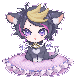 I think this is my 5th time doing pixel art so I don't know what I'm doing but I drew a nyamino :3c 
