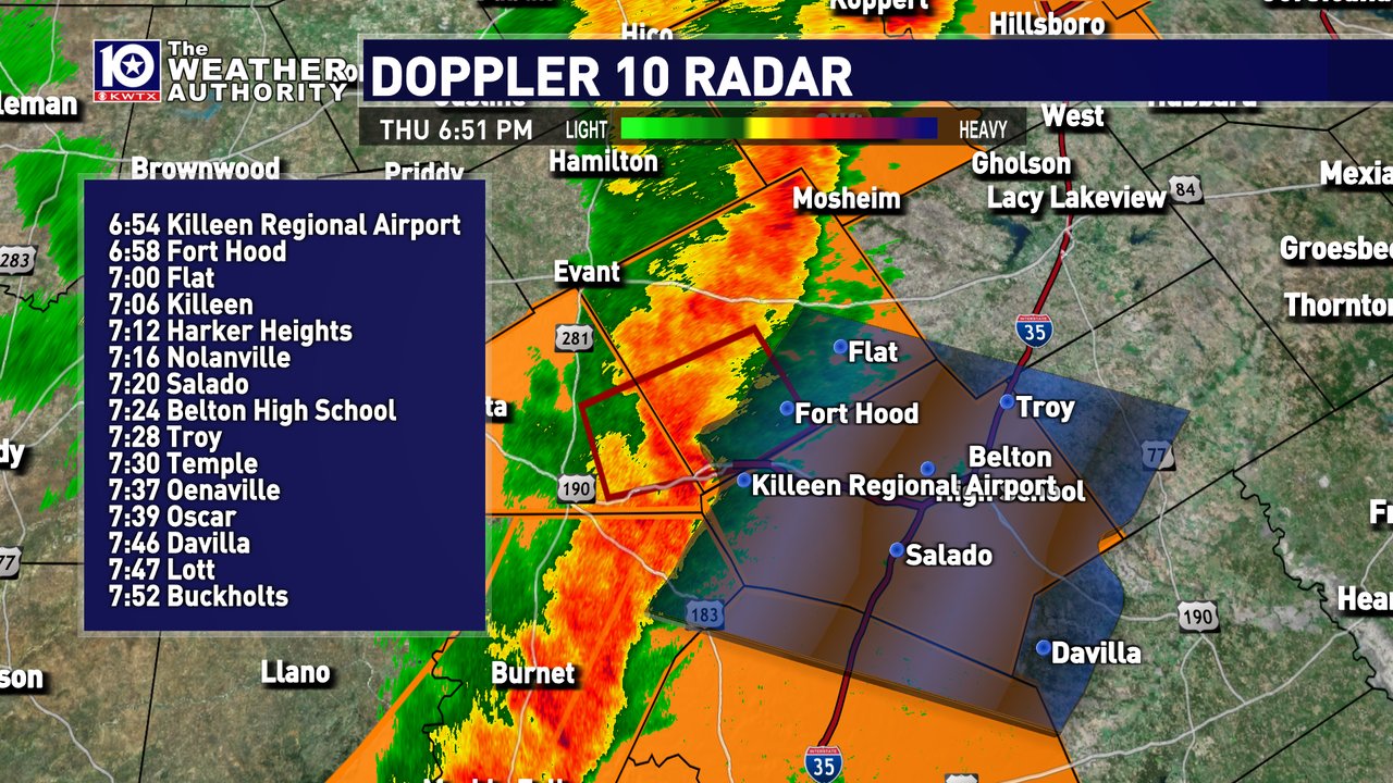 KWTX News 10 on Twitter "Bell County is now under a SEVERE