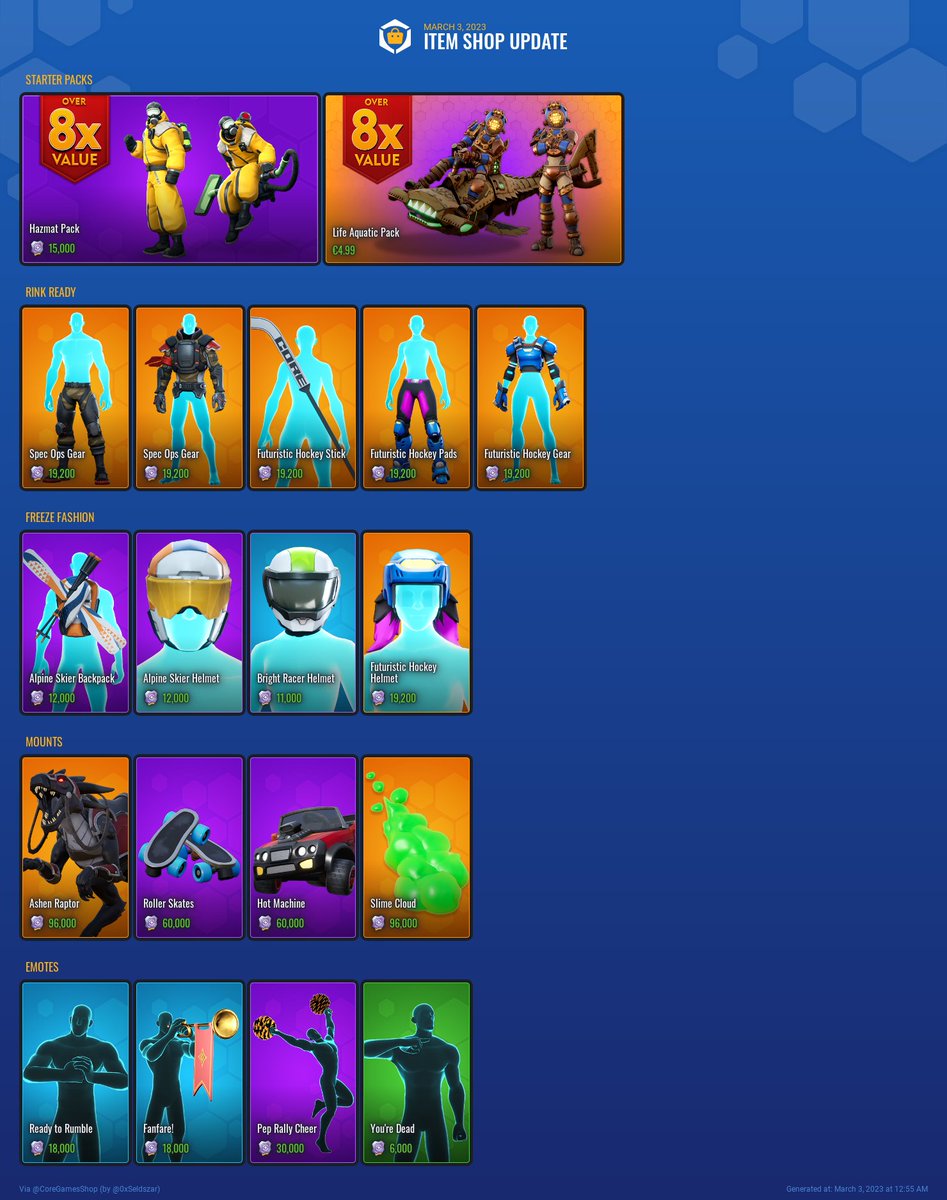 CoreGamesShop's tweet photo. #CoreGames Item Shop Update (March 3, 2023) https://t.co/paXL7ba0rK