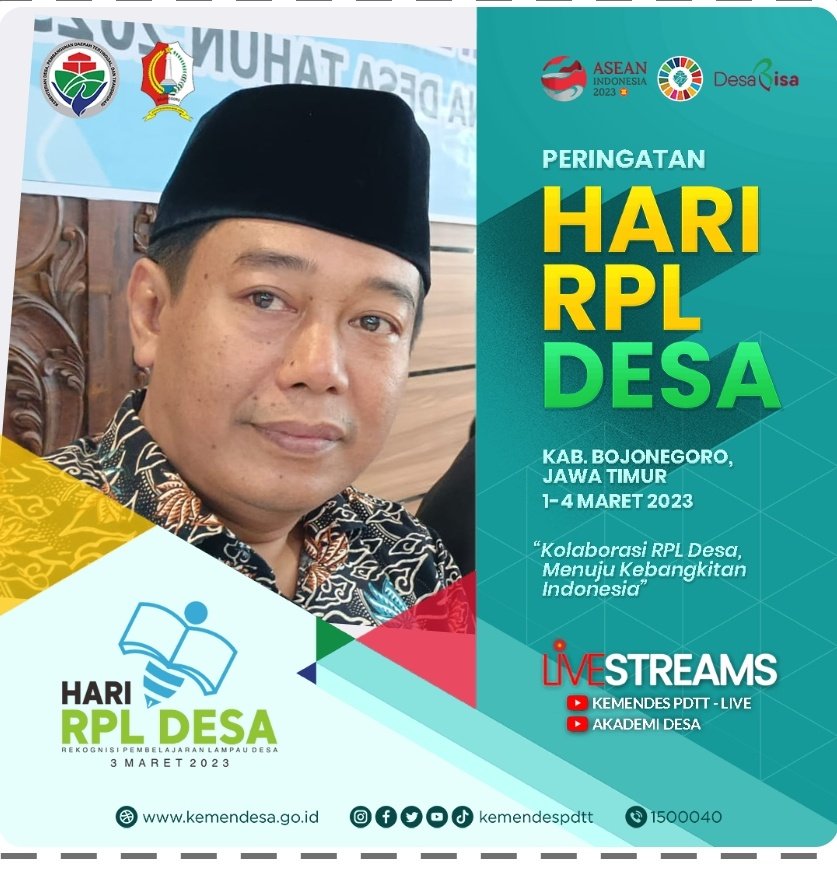 Selamat Hari Rekognisi Pembelajaran Lampau (RPL) Desa.
Bojonegoro, 3 Maret 2023. memuliakan pengetahuan untuk peradaban
#HariRPLDesa #TPPJawaTimur
#TPPLamongan <a href="/halimiskandarnu/">ABDUL HALIM ISKANDAR</a>
<a href="/taufikmadjid71/">IG : taufik.madjid</a> <a href="/malik_haramain/">malikharamain</a>
<a href="/imansyukri/">Iman Sukri</a> @yusradaridesa
@kemendespdtt <a href="/tppkemendes/">TPP KEMENDES</a>

#HariRPLDesa