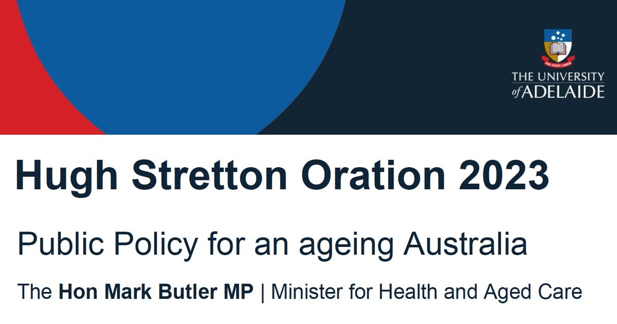 Save the date! 27th April 2023.  Our annual Hugh Stretton Oration.  Hear the Hon Mark Butler MP.
Info and registration here bit.ly/3mnlfzw