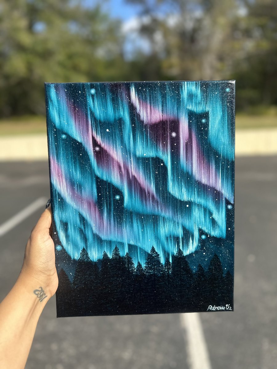 petrovaspaceart's tweet photo. ✨💙auroras galore💙✨
#oilpainting #spaceart #spacepainting #spacepics #Auroraborealis #NorthernLights #astroart #smallbusiness https://t.co/RpLVrfSIEM