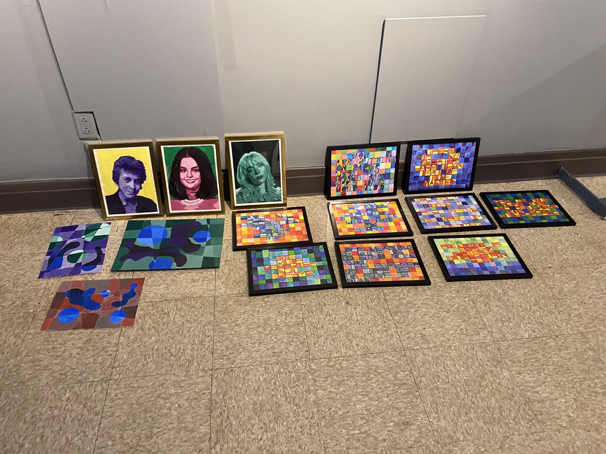 Getting ready for the DHS student exhibit at the Mother Brook opening next week! Beyond grateful for my dept’s teamwork!  <a href="/MotherBrookArts/">Mother Brook Arts</a> <a href="/dedhamfinearts/">Dedham Fine and Performing Arts</a> <a href="/DedhamSchools/">Dedham Public Schools</a>
