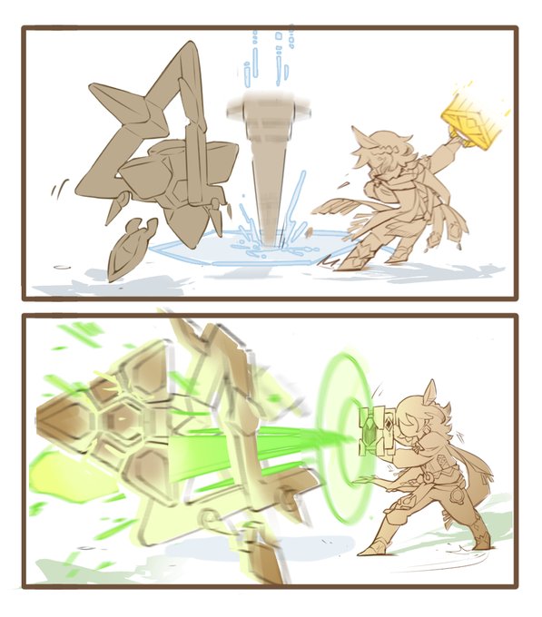 kaveh's weapon: suitcase
(ref 2B dodging atk 