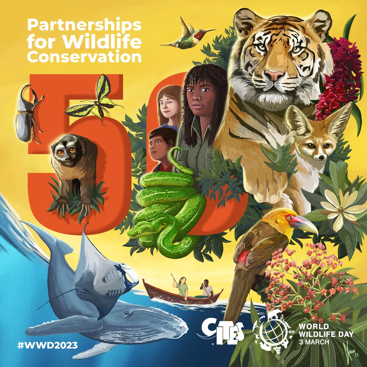 Happy World Wildlife Day and 50th anniversary to CITES and the Endangered Species Act!
This year's theme is #PartnershipsforConservation.