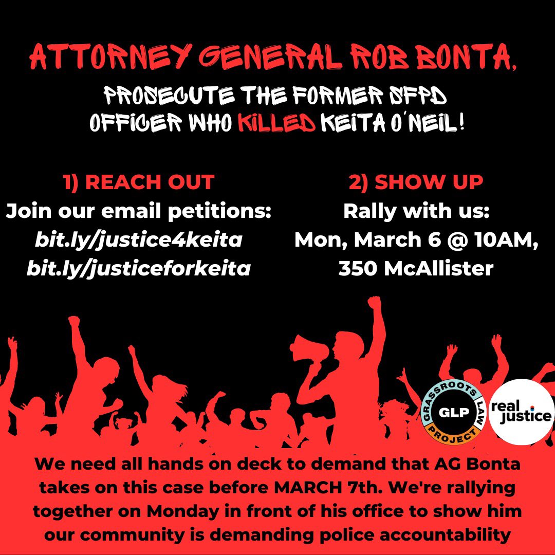 KaylahSF's tweet image. Friends and comrades, please sign our petition to urge Attorney General @RobBonta to take the case. We demand police accountability!! bit.ly/justice4keita and bit.ly/justiceforkeita