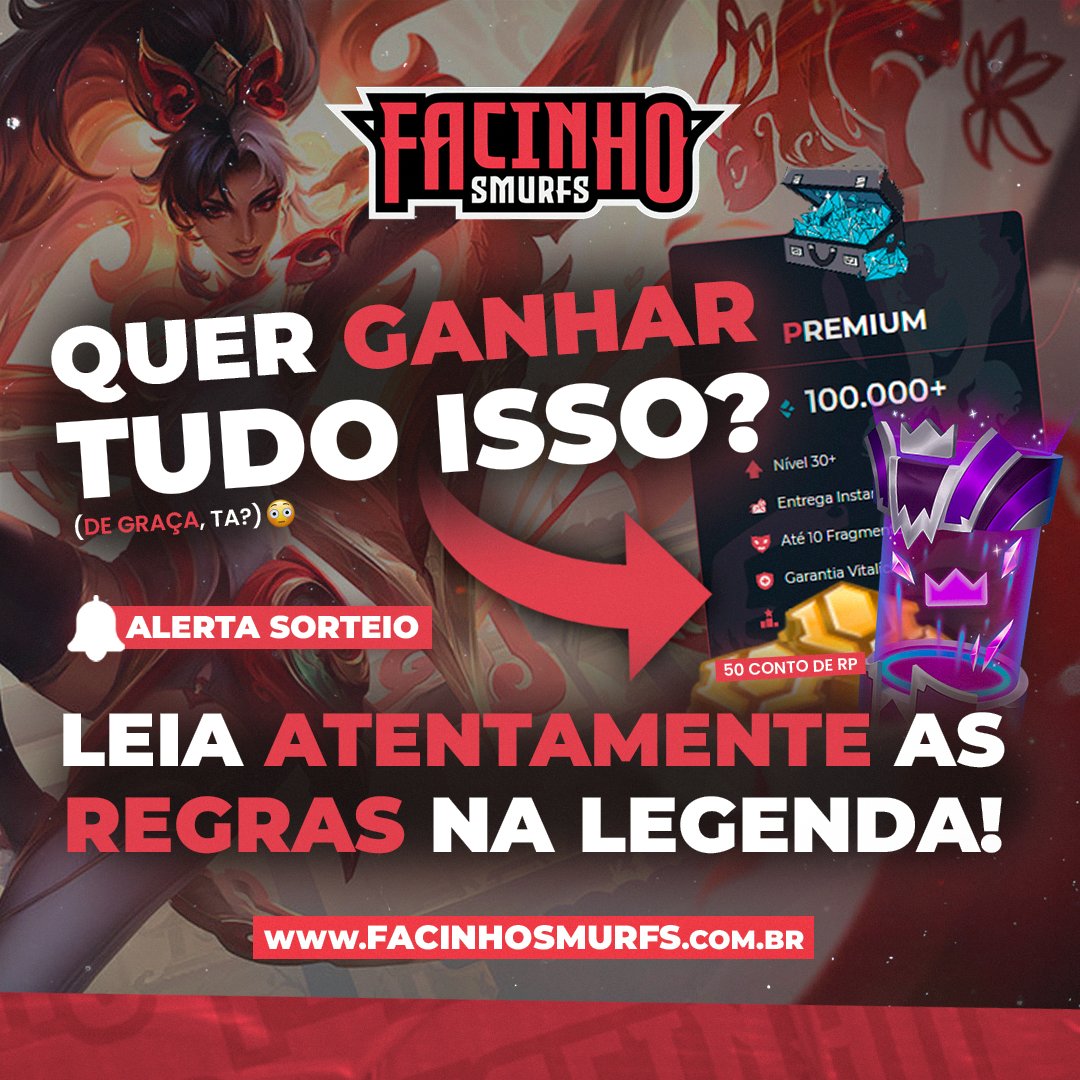 FacinhoSmurfs's tweet photo. CAR%$*O MLK, QUER GANHAR ISSO TUDO? 😮

CONTA 100K EA🔹 + 1850 RP + CAPSULA PRIME 🟪!

Que sorteio FACINHO né? 😎
VAMOS AS REGRAS:

❗ Marcar 2 amigos nesse post 

❗ RT + LIKE

❗ Estar seguindo a @facinhosmurfs!

CALMA QUE TEM MAIS!

SEGUE O FIO ⬇ https://t.co/tqb6yz4X8A