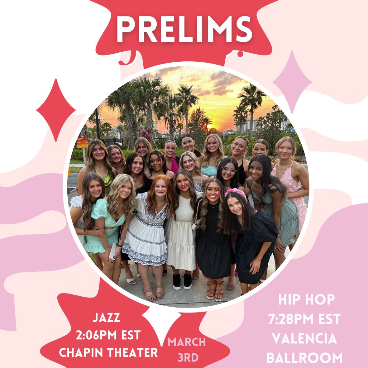 Tomorrow we compete in prelims! We are so excited! You can subscribe to Varsity TV and watch us compete!