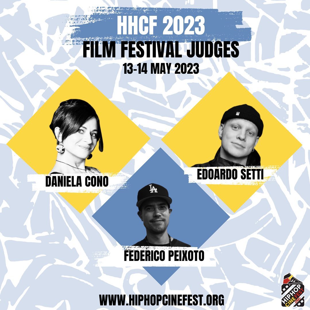 Hip Hop cinefest 2023 jury
🟦 FEDERICO PEIXOTO (Judge for: Documentary feature)

Hiphopcinefest.org is a festival project which aims is to spread knowledge of the Hip Hop Movement through the camera eye of the Hip Hop videomakers.
DO NOT MISS IT!
