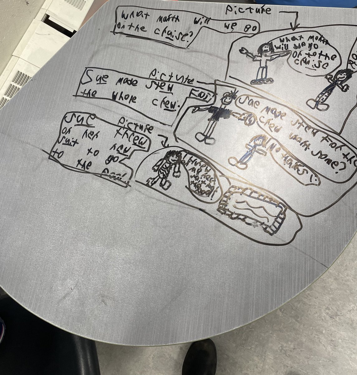 MsSigurdson's tweet photo. Thursday means sentence writing and @UFLiteracy decodable text. Then, comes their favourite part, drawing the story on their desk using dry erase markers. @MollyBrant_LDSB https://t.co/Bb0zpazUCm