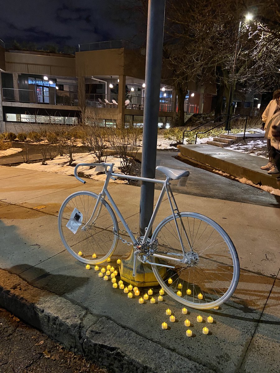bostonaruban's tweet photo. Tonight we had a #GhostBike ceremony for Stephen Edward Conley, who was killed by a driver who opened a car door while parked on Broadway in Somerville. @MassBike @bostonbikeunion @RevEverett https://t.co/X1CSRkNxAp