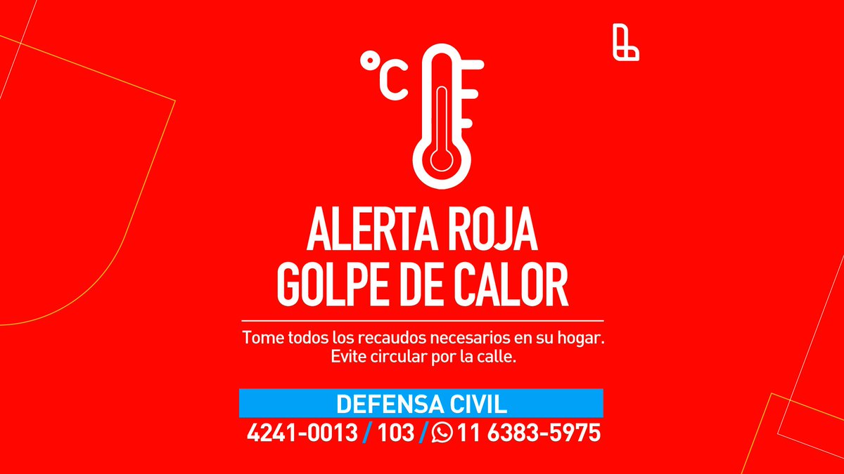 lanusmunicipio's tweet photo. ‼️ATENCIÓN ‼️ ALERTA ROJA GOLPE DE CALOR 

⚠️Recomendaciones:

✅ Aumentar el consumo de agua
(no esperes a tener sed para mantenerte hidratado).

✅No exponerse al sol en exceso, ni en horas centrales del día (entre las 10 y las 16 horas). https://t.co/WmSZzFAHM0