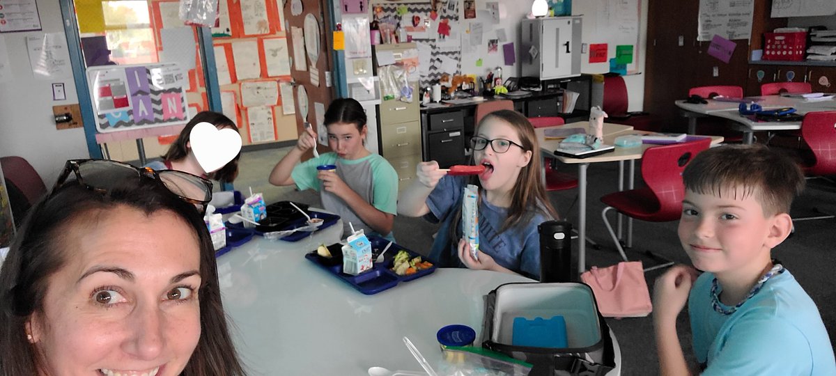 What a treat to have lunch with these fourth graders! Laughing with them is so good for my ❤️Thanks <a href="/LakesidePTO/">LakesidePTO</a> for the sweet treat to top it all off! #lakeside2223