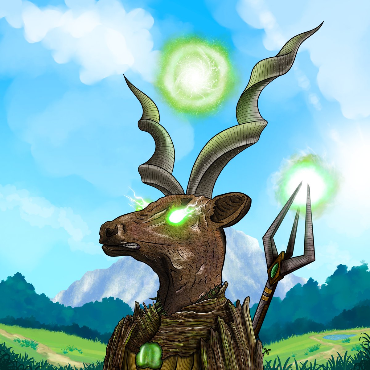 This Conjurer is glowing with the magic of the earth. What is his quest in the Bright Hills?

#fortheherd