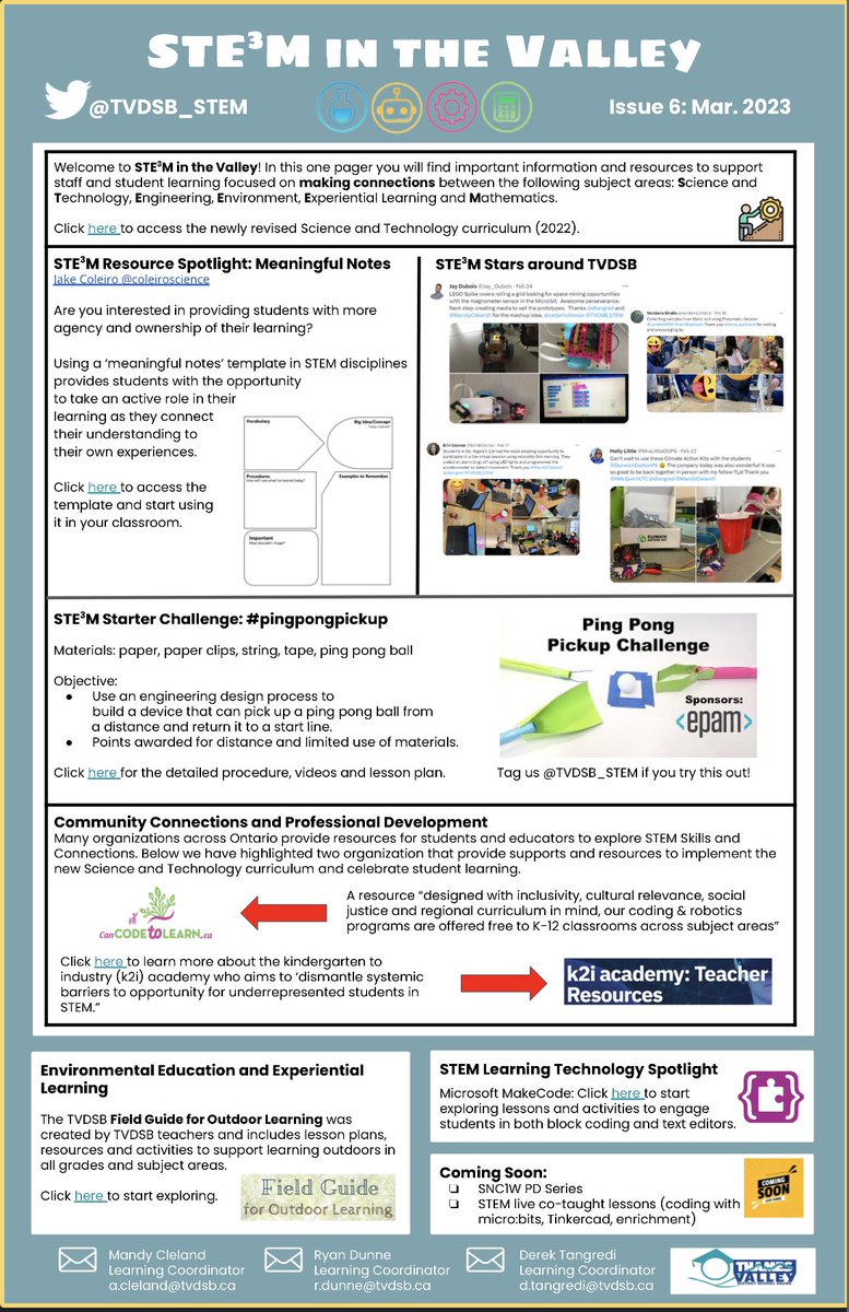 March edition of STE^3M in the Valley is here. Check it out 👉🏻 bit.ly/STEMintheValley @tvdsb #onted