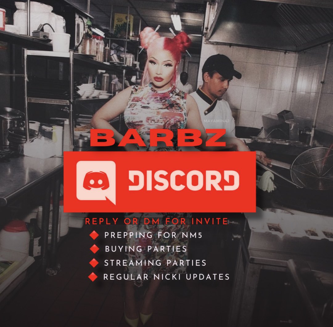mayaminaj's tweet photo. sending out Barbz Discord Sever invites tonight, if you want an invite reply with “Red Ruby” 

- make sure your dm’s are open -

we’re gonna be lit in here buying &amp; streaming #RedRubyDaSleeze so don’t miss out 🩸 https://t.co/f1uILmMvOq