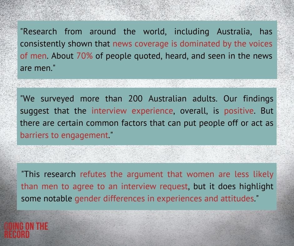 Women are just as willing as men to be interviewed - they just face different barriers. <a href="/CurtinMedia/">Curtin Media</a> <a href="/ANUmedia/">ANU Media</a> Read the full report here: giwl.anu.edu.au/research/publi…