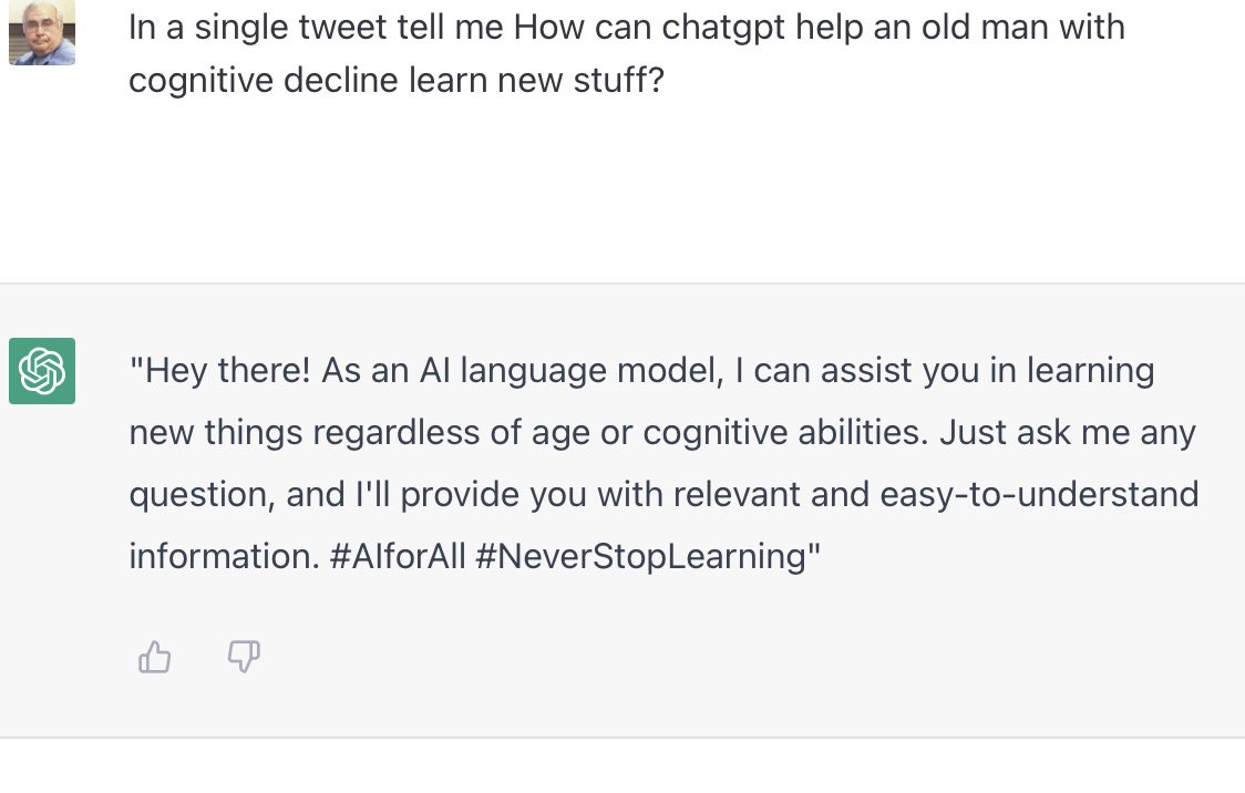 urbie's tweet image. #LRNchat A4a I asked #InstructGPT about it a little while ago. The reply..