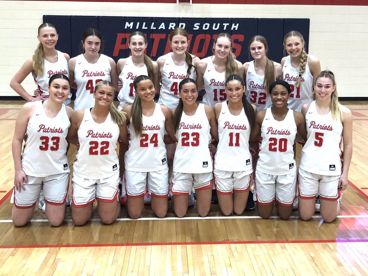 This Patriot Crew is back in action tomorrow at the <a href="/PinnacleArena/">Pinnacle Bank Arena</a> at 6:00 p.m. vs Bellevue West HS! Patriot Nation - Show up and make some noises for these ladies! #GoPatriots #StateSemifinals2023 <a href="/patriotsgbball/">Millard South GBB</a>