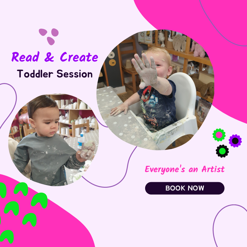 March 10th - 10.00am Toddler Session Read &amp; Create
 ‘Narwals Love Nachos and Cheese’ then paint a ceramic narwhal -  
£15 for One Parent &amp; One Child 5 and UNDER- story &amp; activity
slapndash.com/booking 
#toddler #activity #WhatsOn #storytime #painting #pottery