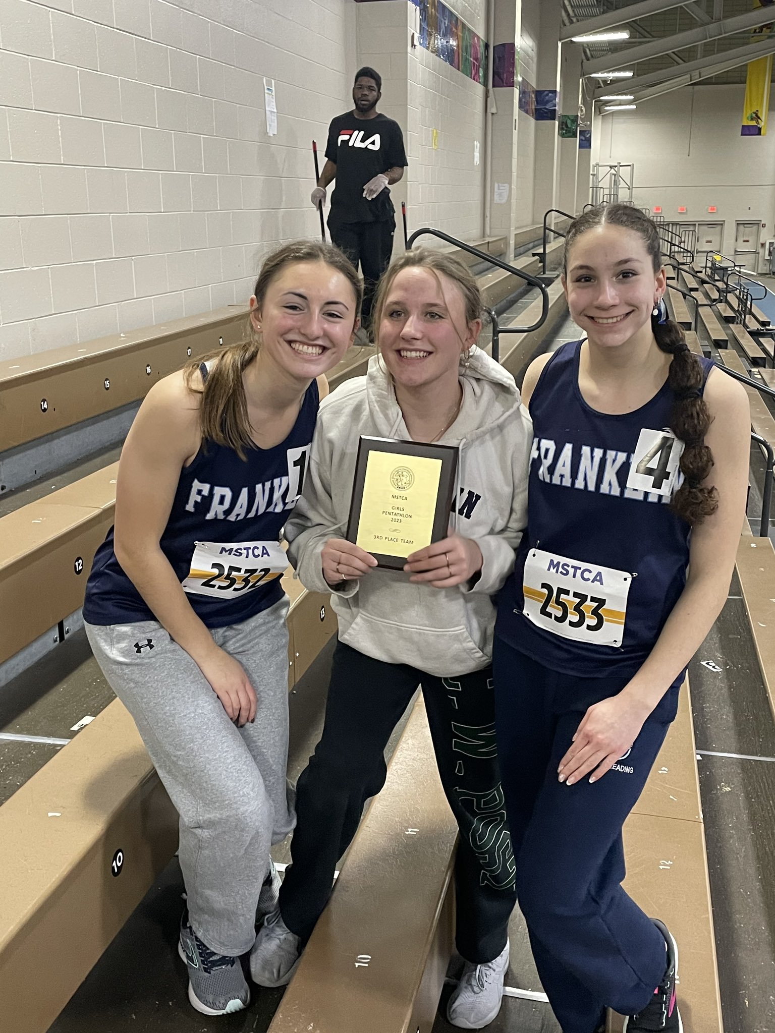 Sarah Dumas took 2nd place overall & the FHS girls took 3rd place in the Indoor Track pentathlon