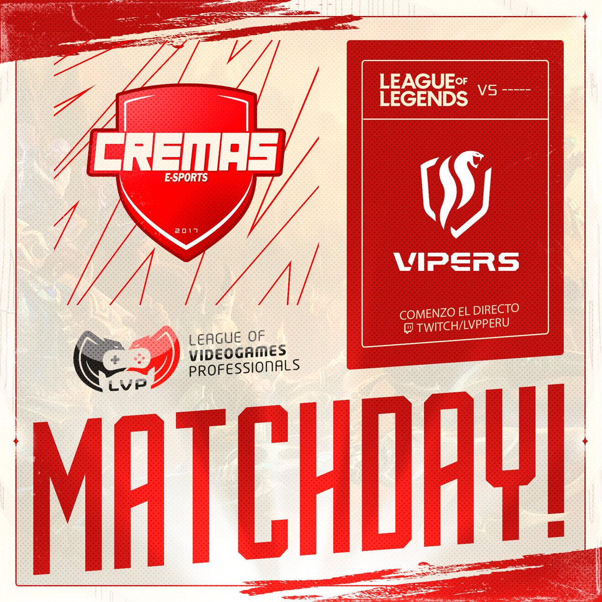 Encuentro decisivo para cerrarlo el 4to puesto! Hoy jugamos contra @VipersGamingGG  en un encuentro crucial. #VamosCremas 🔥🙌🏼💪🏼