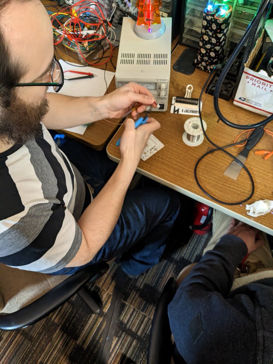 LaboratoryB's tweet photo. Fixing a leftover inflatable #solar lantern at Public Hours tonight. #btv https://t.co/7JGjYvuAus