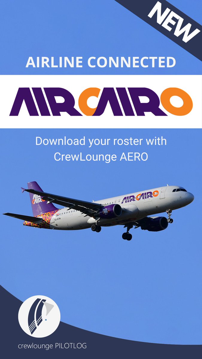 CrewLounge AERO connected with Air Cairo. Download your roster now!
