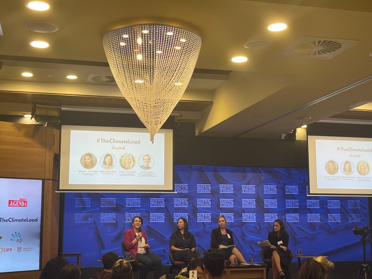 WomensAgenda's tweet photo. "Women are more vulnerable to food insecurity and women bear much of that load in the household on making food more secure," @SarinaKilham says on the impact of climate change on women and food security. #TheClimateLoad https://t.co/CewJW9N5Vi