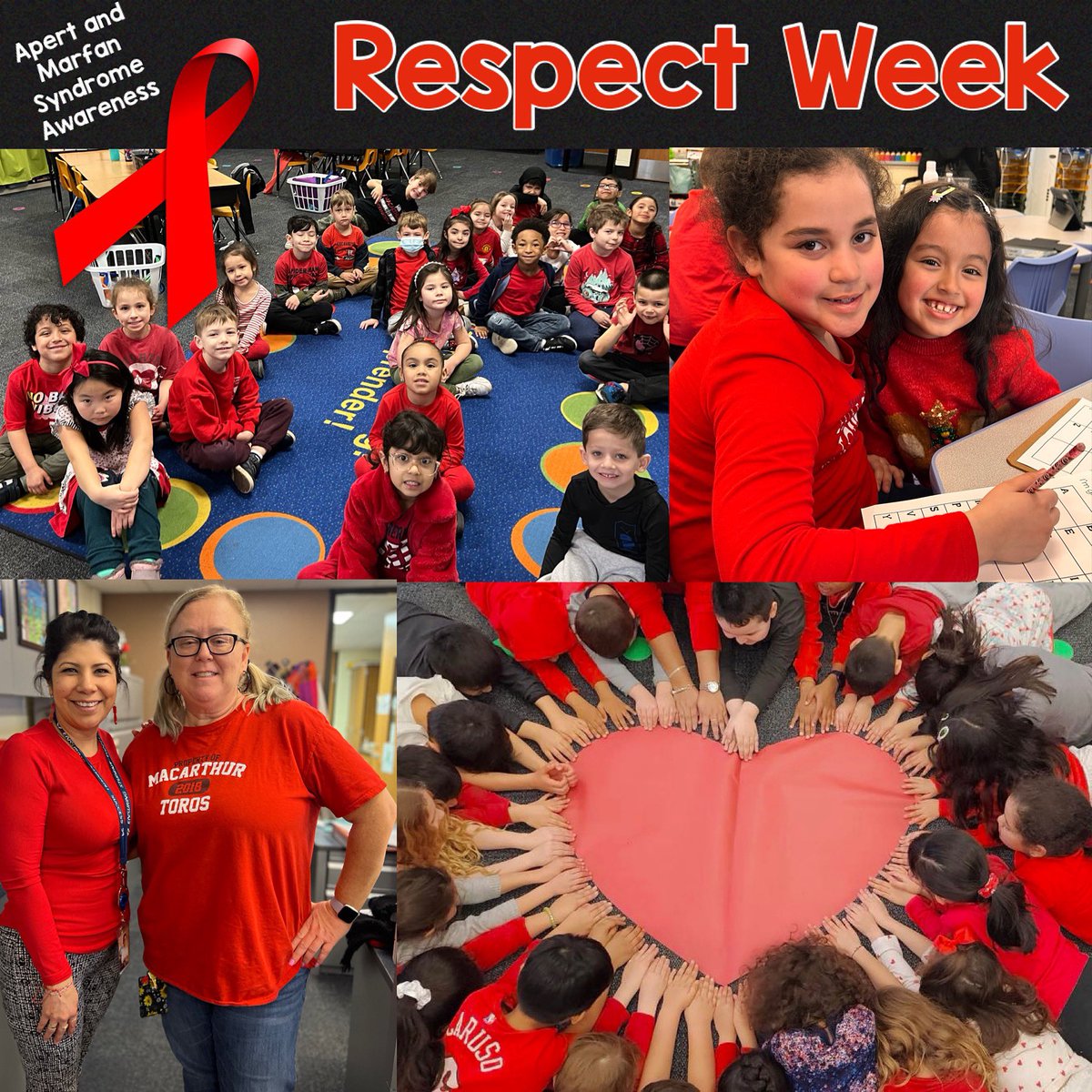 MacToros54's tweet photo. ♥️ Thursday's #RespectWeek2023 focus is Apert Syndrome and Marfan Syndrome Awareness. At Mac we #ChooseTolnclude today and everyday. ♥️@SO_Illinois #ChooseTolnclude #RespectisGroovy #WeAre54 #FuerzaMac #MacStrong https://t.co/EQBylj8UxQ