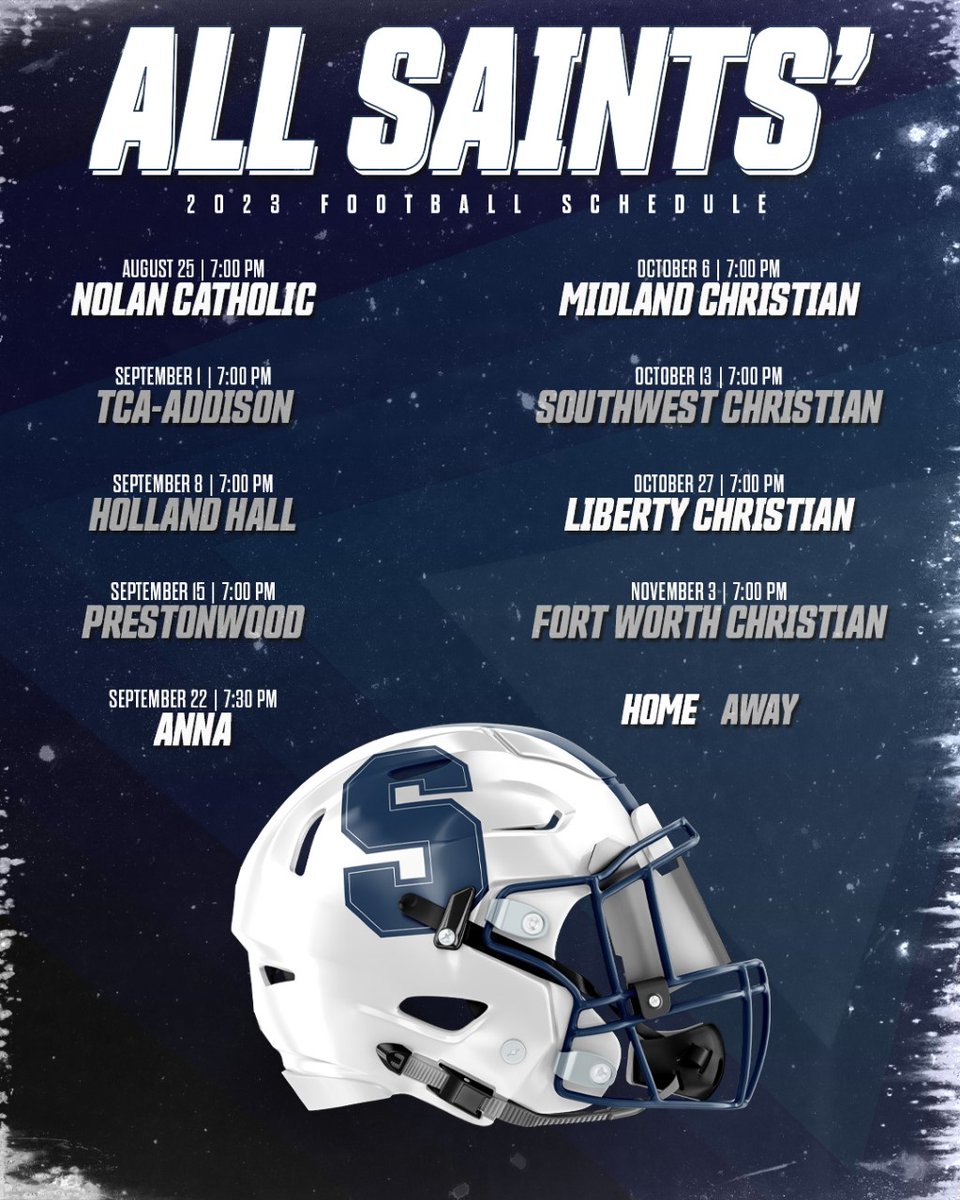PTFFootball's tweet image. The 2023 All Saints&apos; Episcopal Football Schedule is here! 

Mark your calendars 🗓 

⬇️ The 2023 Season Schedule ⬇️ #PTF