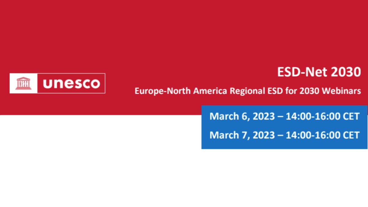 Mission4point7's tweet photo. Europe-North America regional webinars! @Education2030UN has launched #ESDNet 2030 to support countries with the implementation of #ESDFor2030. The webinars are important occasions to strengthen exchange and collaboration.
Register 👉https://t.co/sZXqnr8DLD https://t.co/O32h41Ltn9