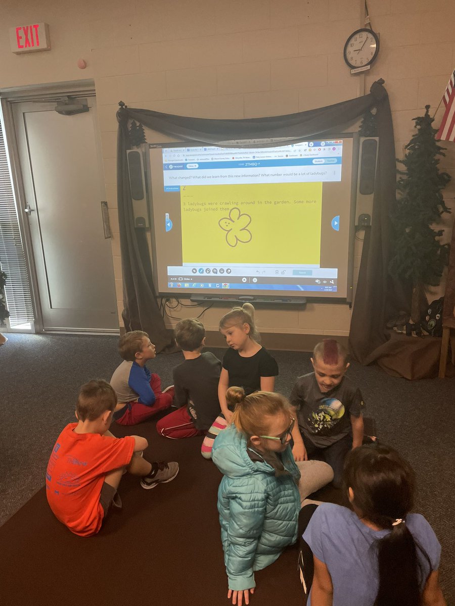 jamihfrench's tweet image. Great thinking and discussion with #numberlesswordproblems from @bstockus #kindergarten #great2beabear #Bridge2First