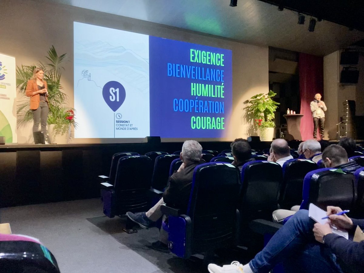 « Constat et monde d’après » jour 2

Des valeurs fièrement affichées et incarnées en introduction de cette 2e journée de la #CECAlpes
Après une journée de constats, les équipes et les experts présents promettent des moments forts…
#limitesplanetaires #tousensemble