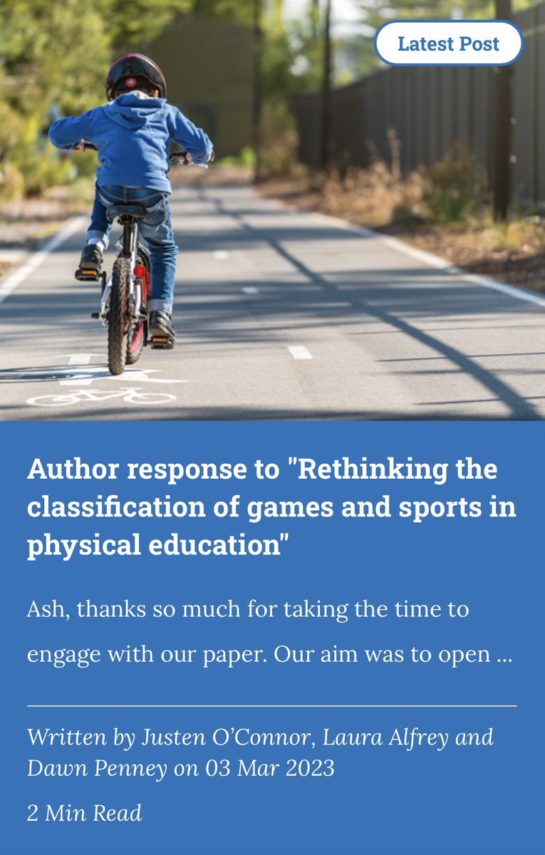 [PEPRN BLOG] I’m delighted to publish what I hope is the first of many Author Responses to the blog. In this piece <a href="/justenoconnor/">Dr Justen O'Connor (follow on Bluesky)</a> @LauraAlfrey and <a href="/profdpenney/">Dawn Penney</a> offer their thoughts on my summary of their paper. Visit peprn.com