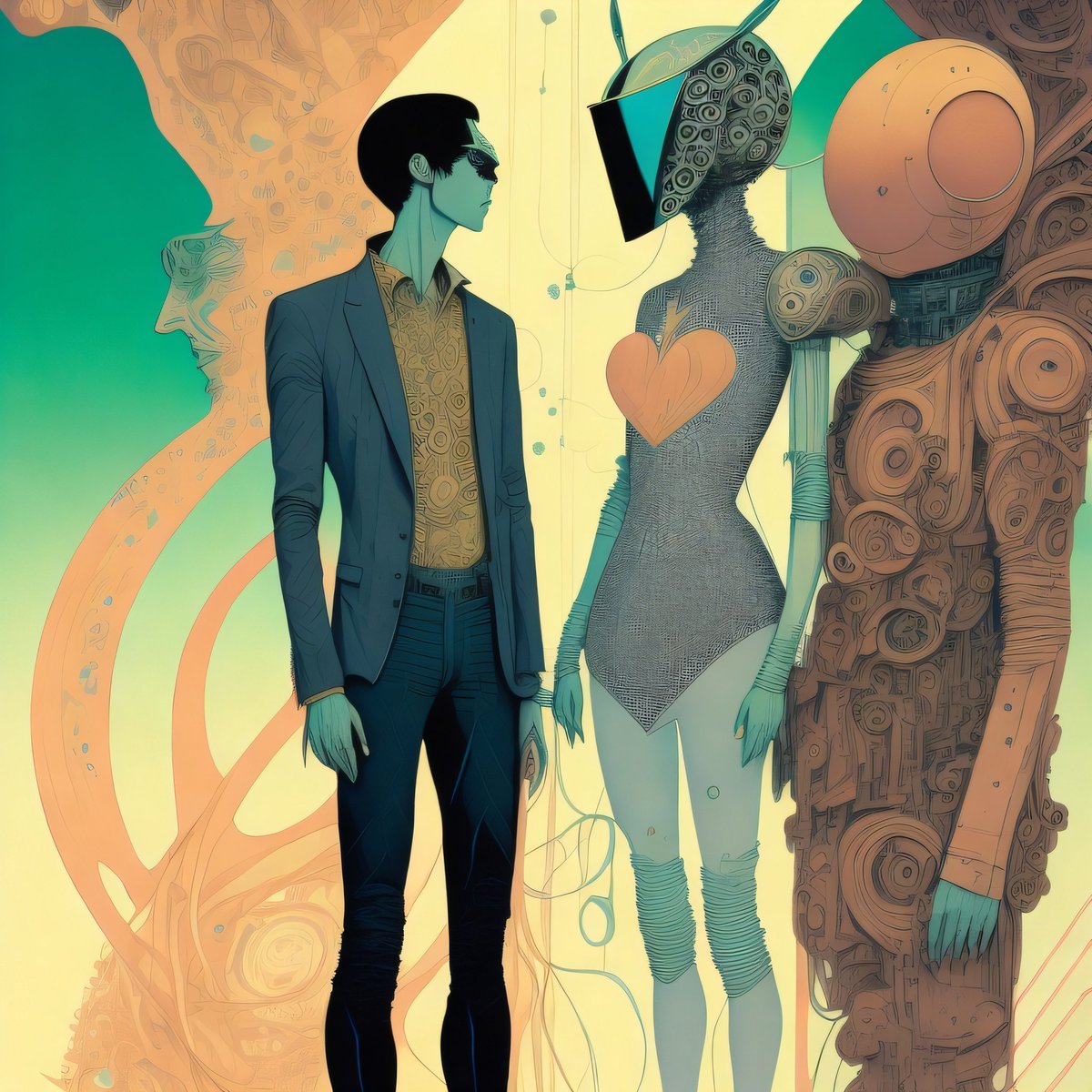 BAMSY_AI_ART's tweet photo. "My Heart" Robots and me...

#aiartwork #NFTartwork #midjourney https://t.co/EurLpLwdkp
