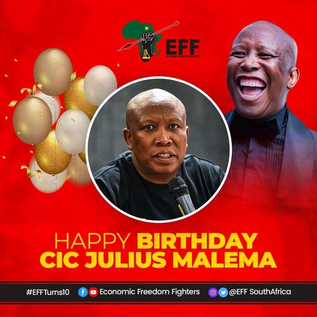 Happy revolutionary birthday to the incoming President of South Africa  CIC Julius Malema. 