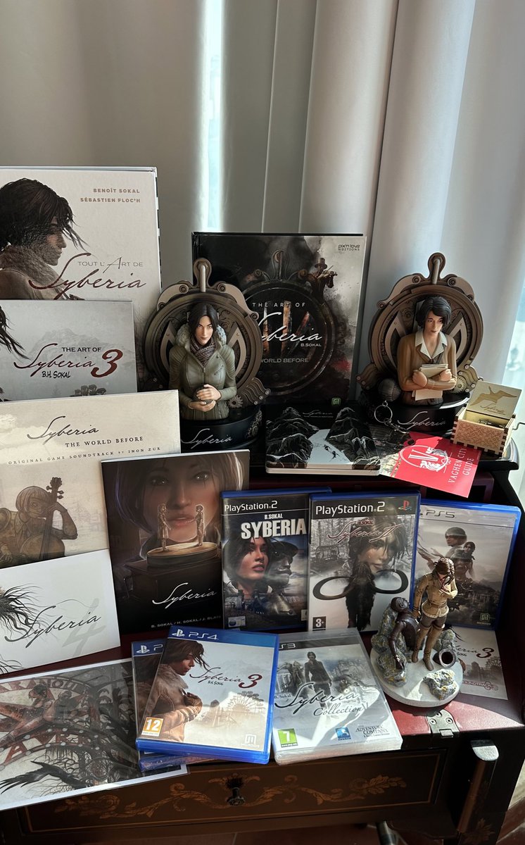 __Munma's tweet photo. Syberia current collection .
In memory of the legend Benoรฎt Sokal ๐๐๐ผ . #Syberia #benoitsokal #hugosokal #microids #koalabsstudio #katewalker #syberiatheworldbefore #playstation #gamecollections #collector https://t.co/cRE1HDooNR