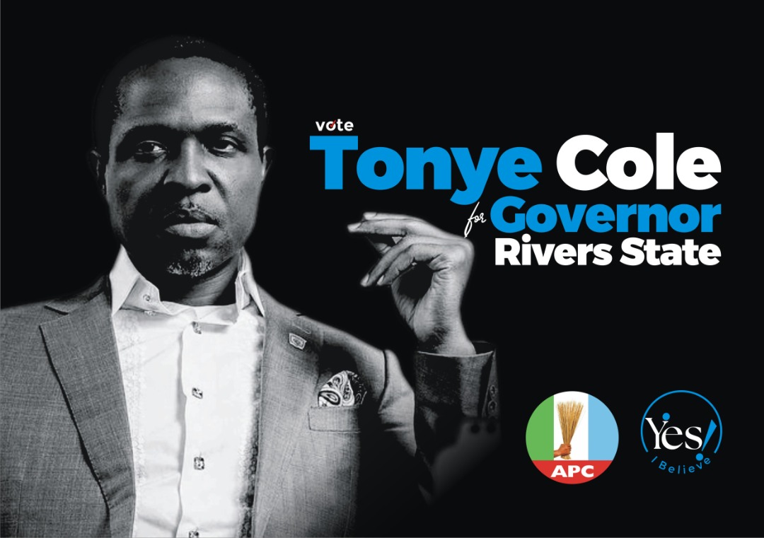 Rivers people, @TonyeCole1 has come to transform Rivers State, and leave a lasting mark in the sands of time. #TonyeColeForUs #WeGoDoAm